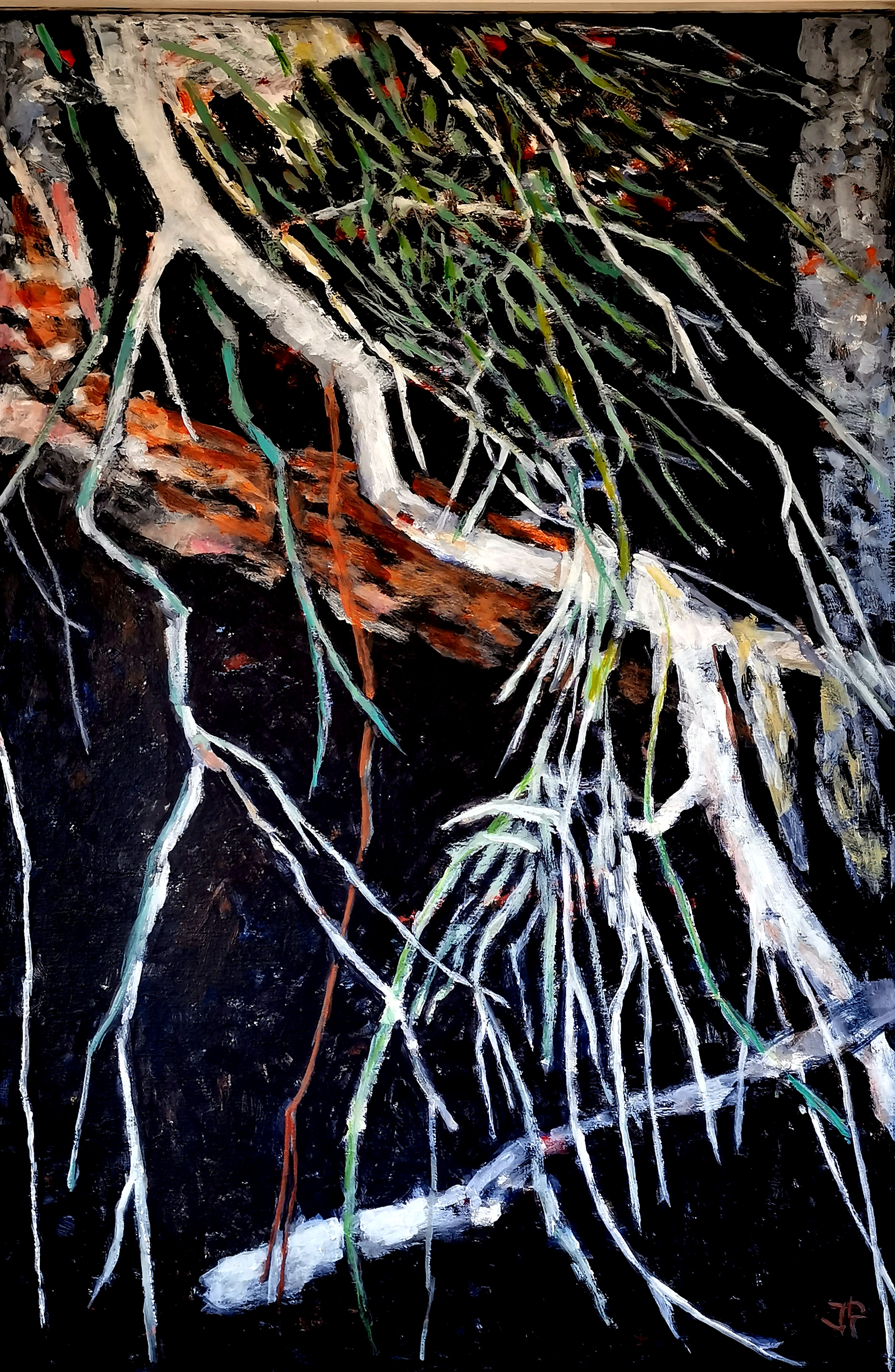 Lysglimt på grene, 120 x 80